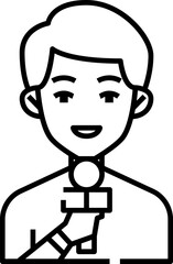 reporter illustration on a white background    