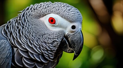 Fototapeta premium up african gray parrot