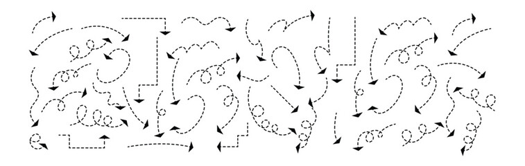  dotted line arrow vector icon isolated on transparent background. EPS 10