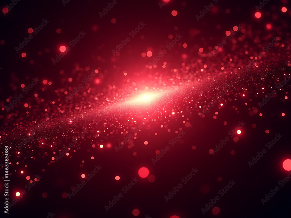 Poster cosmic explosion of red light outer space digital art nebula abstract viewpoint energy