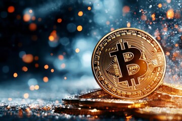 Investing in cryptocurrency bitcoin insights digital economy financial markets urban atmosphere close-up view blockchain future