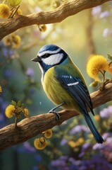 Obraz premium blue tit on branch