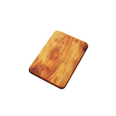 Rustic Olive Wood Cutting Board, Isolated on Transparent Background - Perfect for Culinary Designs and Mockups