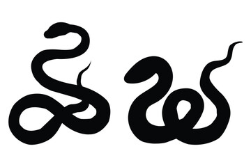 Obraz premium Snake Silhouette . snake silhouette in black.