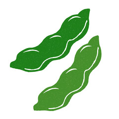 枝豆の版画風シルエットイラスト