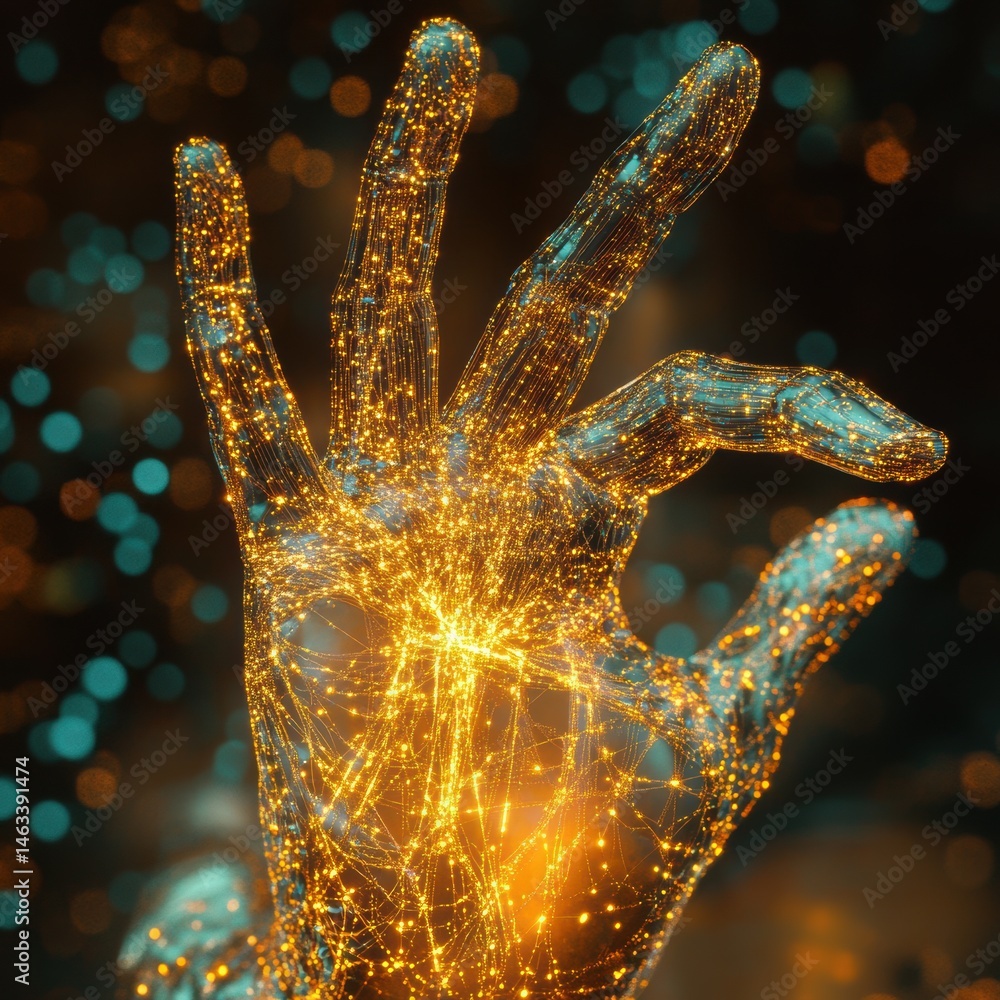 Poster digital innovation demonstration virtual space graphic design futuristic environment close-up view t