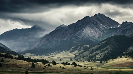 dramatic gray mountain