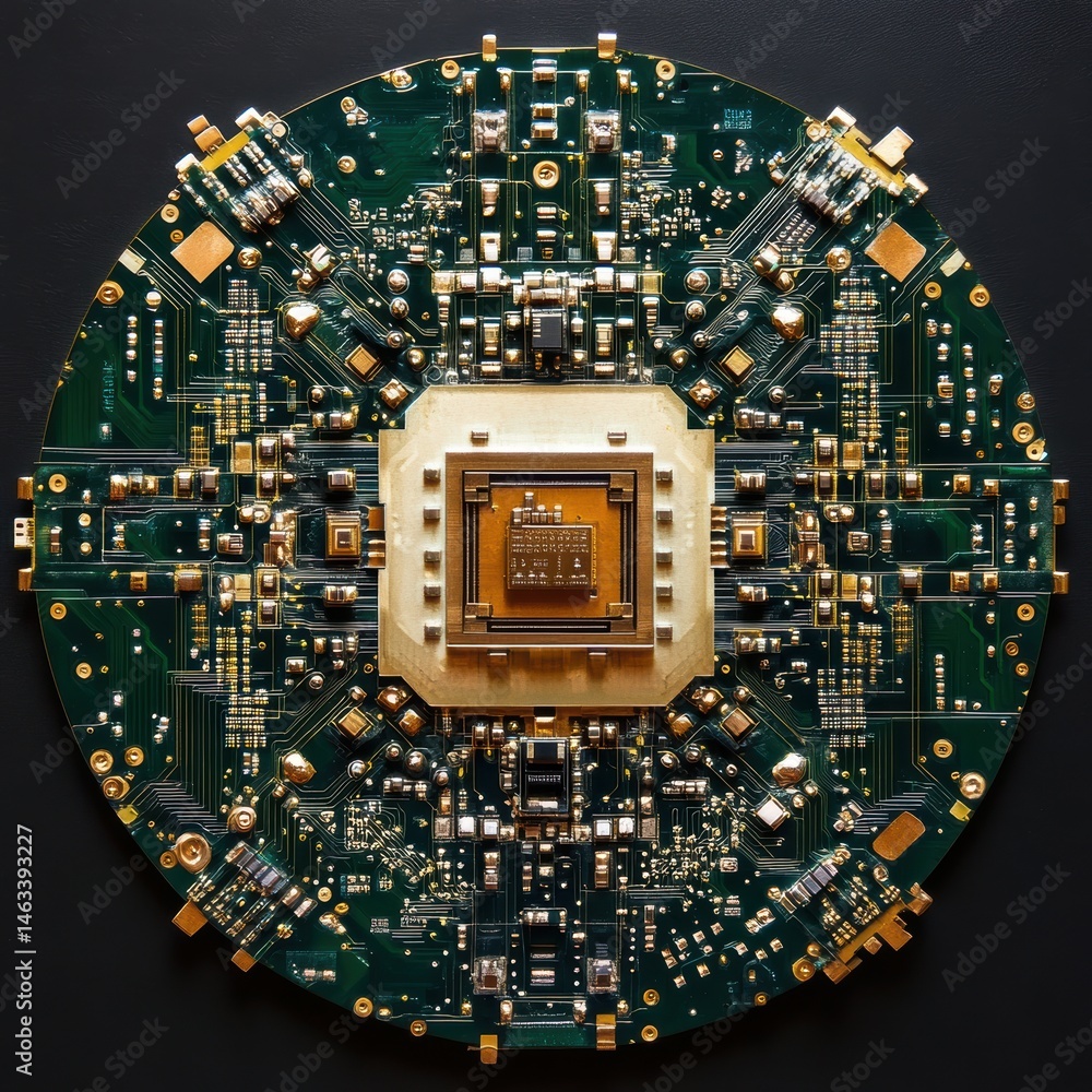 Poster innovative quantum chip development laboratory technology showcase high-tech environment close-up vi