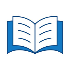 Open Book Blue Line Icon. Education, E-Learning, School, College, Study, Knowledge Icons Editable Stroke Vector Illustration