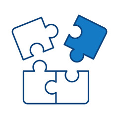 Puzzle Blue Line Icon. Education, E-Learning, School, College, Study, Knowledge Icons Editable Stroke Vector Illustration