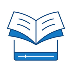 Online Education Blue Line Icon. Education, E-Learning, School, College, Study, Knowledge Icons Editable Stroke Vector Illustration