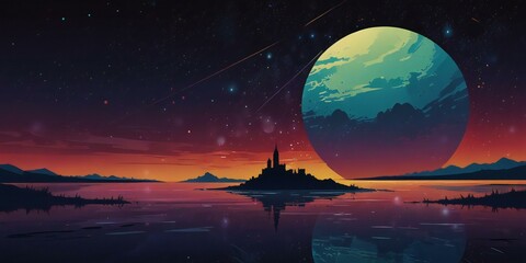 ufo over the moon
