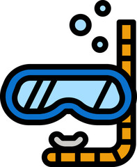 snorkel illustration on a white background     