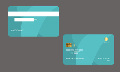 Fototapeta premium Set of Credit Cards Shapes Light Green Colors