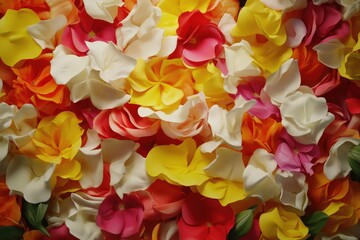 Vibrant floral petals in a colorful display.