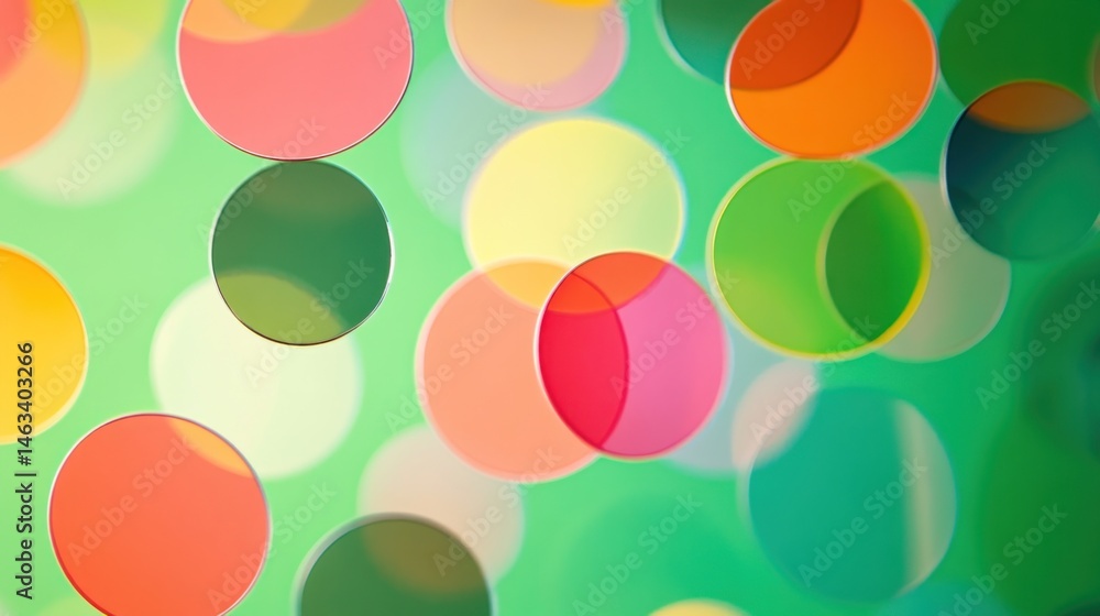 Fototapete abstract composition featuring a vibrant array of transparent circles