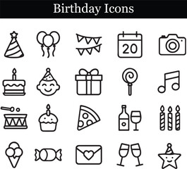 birthday icon set