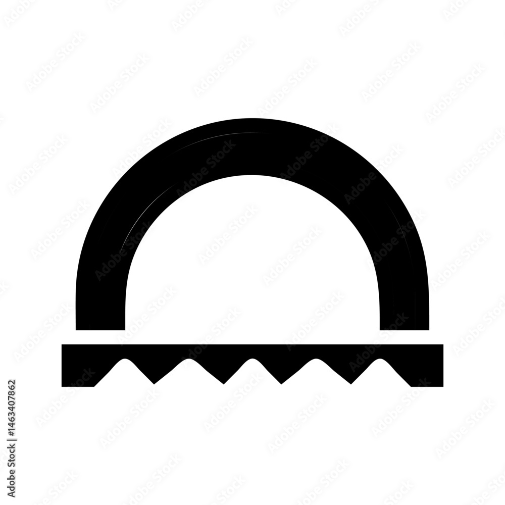 Poster abstract conceptualization showcasing a semicircle atop of a jagged line design