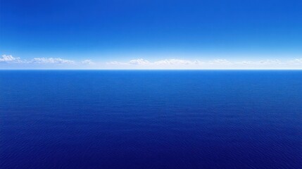 Obraz premium Vast ocean under clear blue sky serene seascape