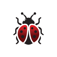 Fototapeta premium ladybug vector silhouette clip art logo illustration