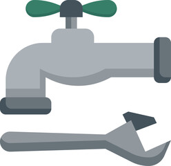 water faucet illustration on a white background    