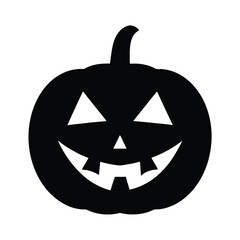 Isolated orange Halloween pumpkin lantern with a scary carved face, a spooky autumn decoration