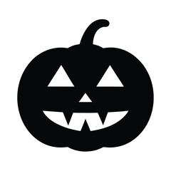 Isolated orange Halloween pumpkin lantern with a scary carved face, a spooky autumn decoration