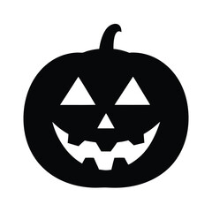 Isolated orange Halloween pumpkin lantern with a scary carved face, a spooky autumn decoration