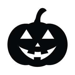 Isolated orange Halloween pumpkin lantern with a scary carved face, a spooky autumn decoration