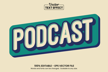 Plakat Retro vintage text effect, Editable text effect