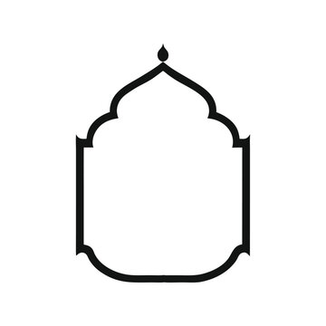black islamic frame on white background clip art preview