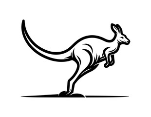 Fototapeta premium kangaroo logo template vector icon illustration design on white background.