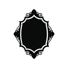 Vintage frame silhouette vector illustration. decorative ornate border, antique outline design, classic black contour
