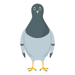 Cute Pigeon Cartoon Character. Isolated on White Background.