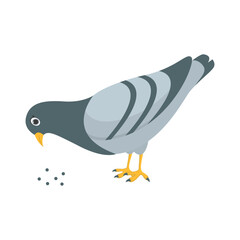 Cute Pigeon Cartoon Character. Isolated on White Background.