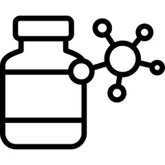 molecule icon illustration design with outline