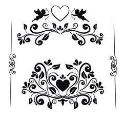 vintage floral frame with floral elements