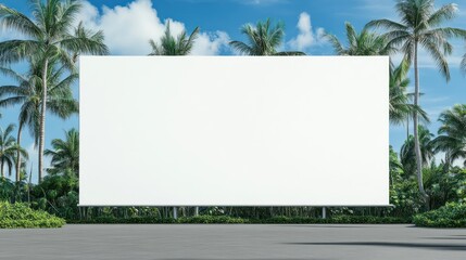 Fototapeta premium Blank billboard mockup tropical summer setting