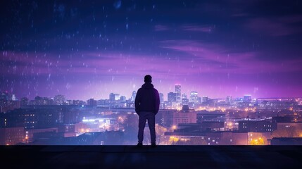 nightscape purple bokeh background