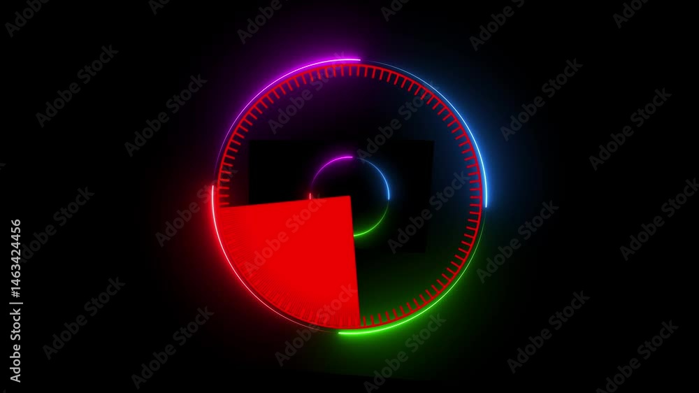 Poster radar scanning navigation. glowing neon red color radar technology animation icon. simple radar scan