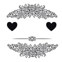 vector floral frame with heart
