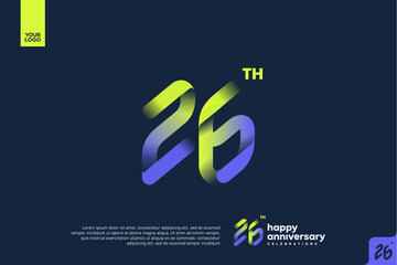 Modern 26th Anniversary Celebration with Gradient Number and Minimalist Design for Corporate or Startup Branding