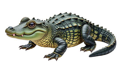 Fototapeta premium Detailed Alligator Hatchling Clipart, isolated on a white background.