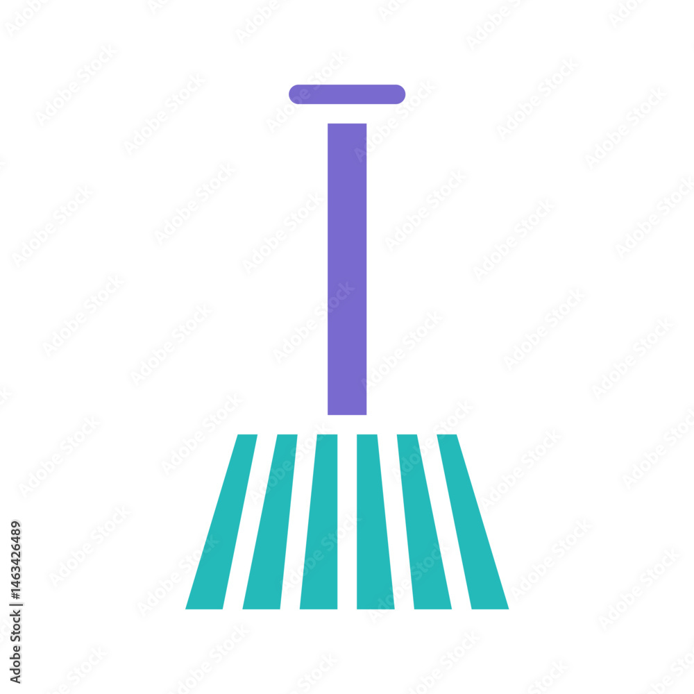 Aufkleber stylized cleaning implement symbol with minimalist design and blue gradient elements