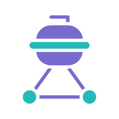 Modern Grill Icon: A Stylized Representation of Outdoor Cooking Equipment