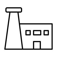 Factory icon featuring industry building