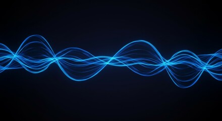 Blue Flowing Lines Abstract Background for Technology or Science Use