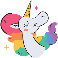 Magical rainbow unicorn representing LGBTQ pride