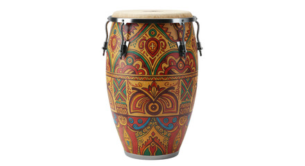 Decorated conga drum isolated PNG with Transparent Background