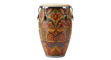 Decorated conga drum isolated PNG with Transparent Background